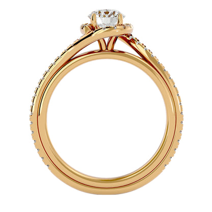 Brigitte spiral bypass diamond engagement ring