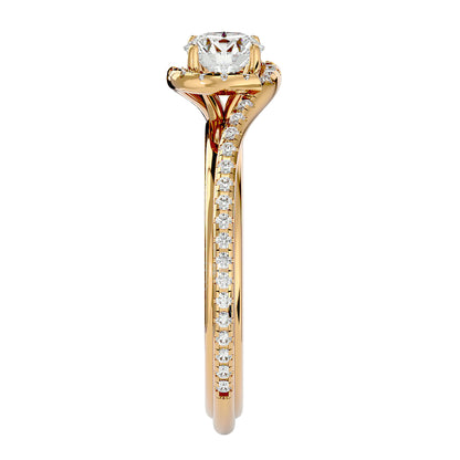 Brigitte spiral bypass diamond engagement ring