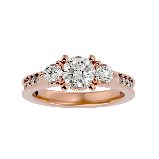 Bambi three stone diamond engagement ring