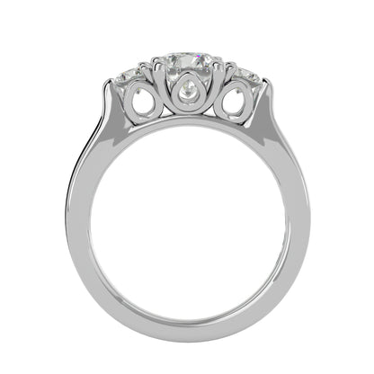 Bambi three stone diamond engagement ring