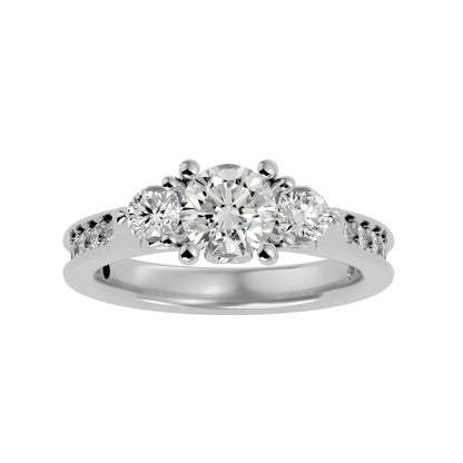 Bambi three stone diamond engagement ring
