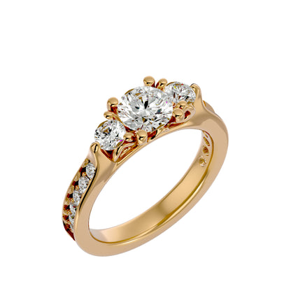 Bambi three stone diamond engagement ring