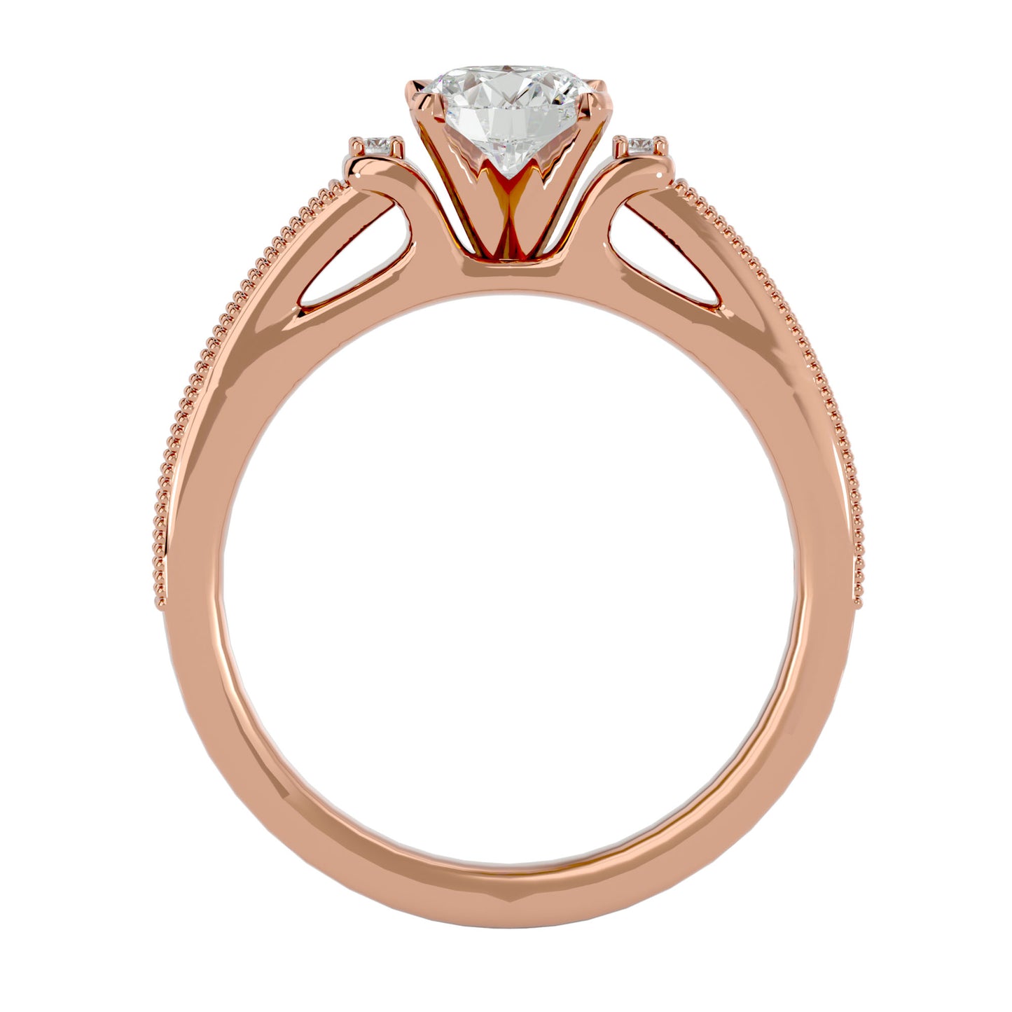 Dione side stone diamond engagement ring
