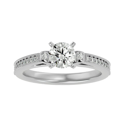 Dione side stone diamond engagement ring