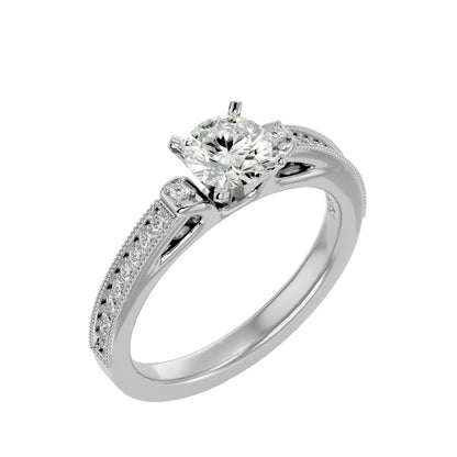 Dione side stone diamond engagement ring