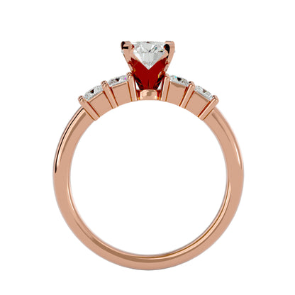Dahliana side princess diamond engagement ring