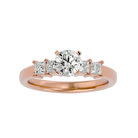 Dahliana side princess diamond engagement ring