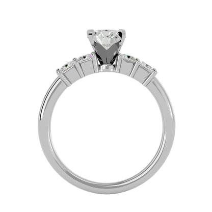 Dahliana side princess diamond engagement ring