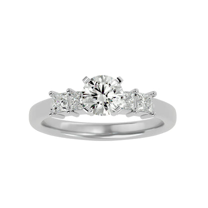 Dahliana side princess diamond engagement ring