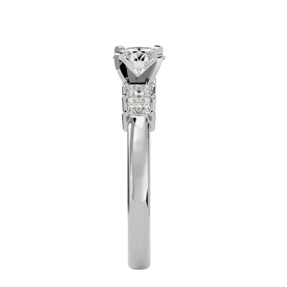 Dahliana side princess diamond engagement ring