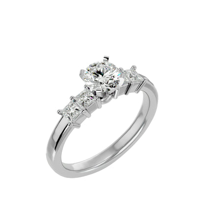 Dahliana side princess diamond engagement ring