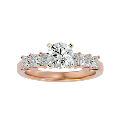 Davinia side princess diamond engagement ring
