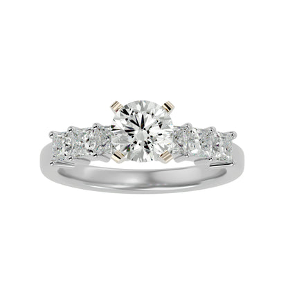 Davinia side princess diamond engagement ring