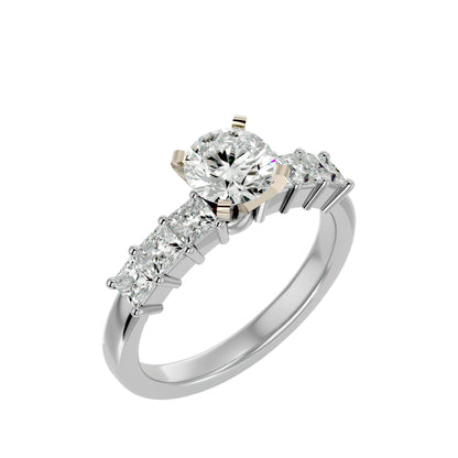 Davinia side princess diamond engagement ring
