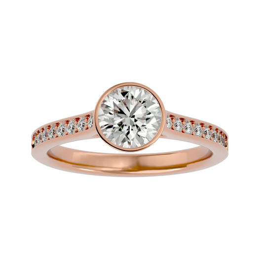 Elif bezel diamond engagement ring
