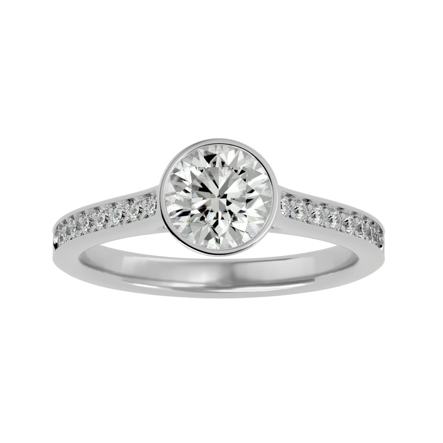Elif bezel diamond engagement ring