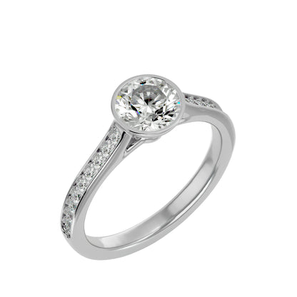 Elif bezel diamond engagement ring