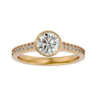 Elif bezel diamond engagement ring
