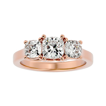 Seda side cushion diamond engagement ring