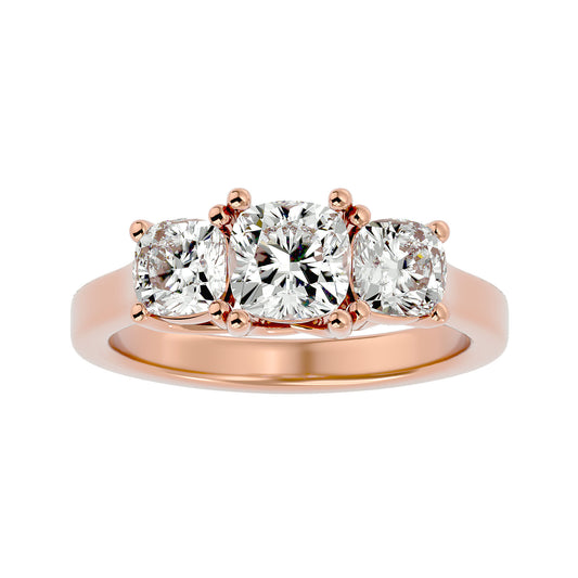 Seda side cushion diamond engagement ring