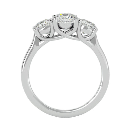 Seda side cushion diamond engagement ring