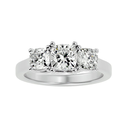 Seda side cushion diamond engagement ring