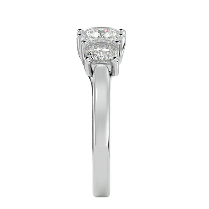 Seda side cushion diamond engagement ring