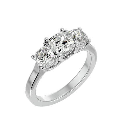 Seda side cushion diamond engagement ring