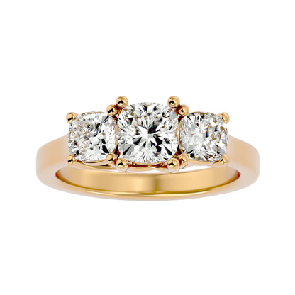 Seda side cushion diamond engagement ring