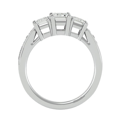 Alara side emerald diamond engagement ring