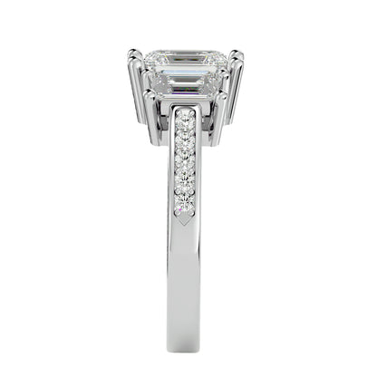Alara side emerald diamond engagement ring