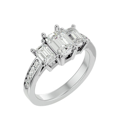 Alara side emerald diamond engagement ring
