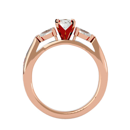 Fenna side pear diamond engagement ring