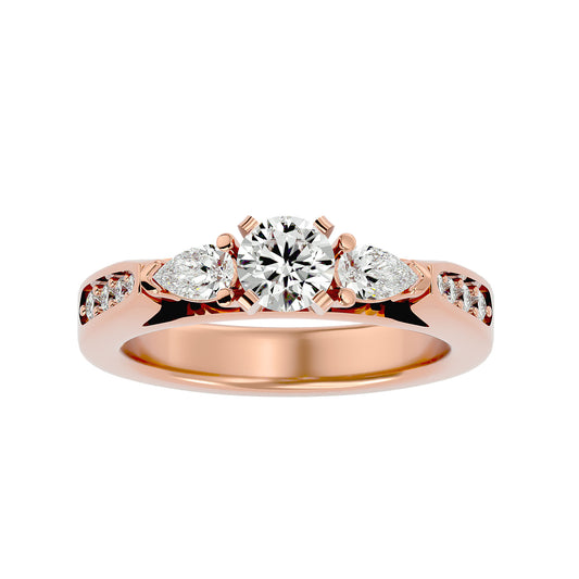 Fenna side pear diamond engagement ring