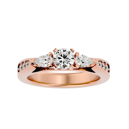 Fenna side pear diamond engagement ring
