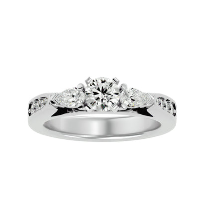 Fenna side pear diamond engagement ring