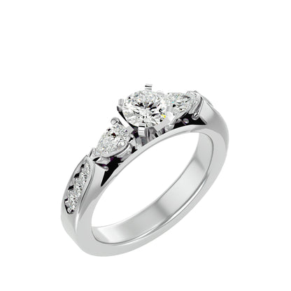 Fenna side pear diamond engagement ring