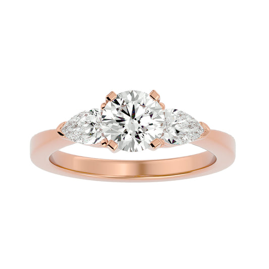 Lieke side pear diamond engagement ring