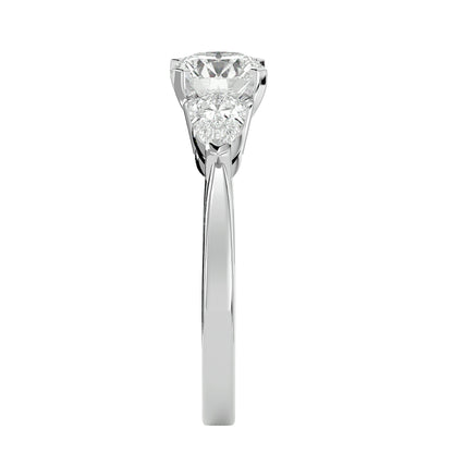 Lieke side pear diamond engagement ring