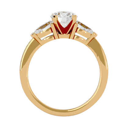 Lieke side pear diamond engagement ring