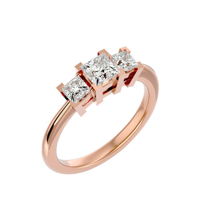 Tess side princess diamond engagement ring