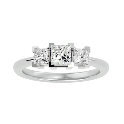 Tess side princess diamond engagement ring