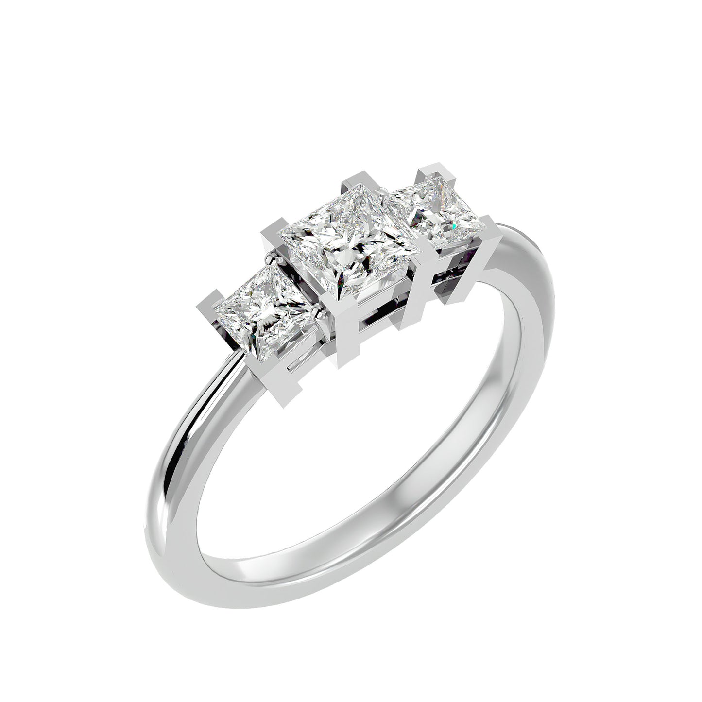 Tess side princess diamond engagement ring