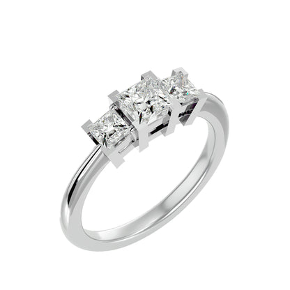 Tess side princess diamond engagement ring