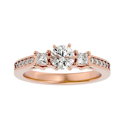 Roos side princess diamond engagement ring