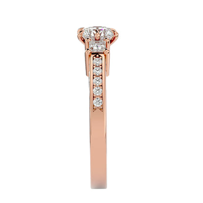 Roos side princess diamond engagement ring