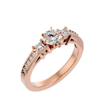 Roos side princess diamond engagement ring