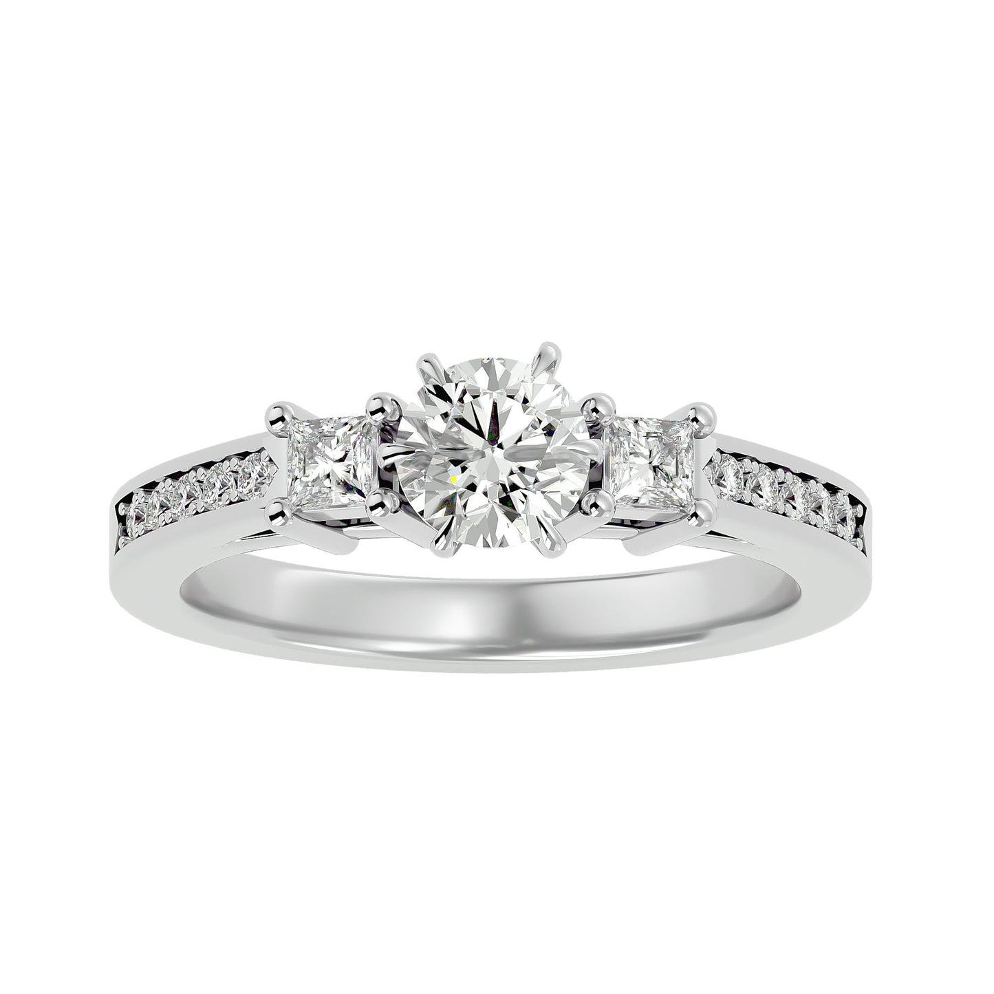 Roos side princess diamond engagement ring