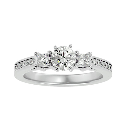 Roos side princess diamond engagement ring