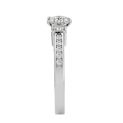 Roos side princess diamond engagement ring